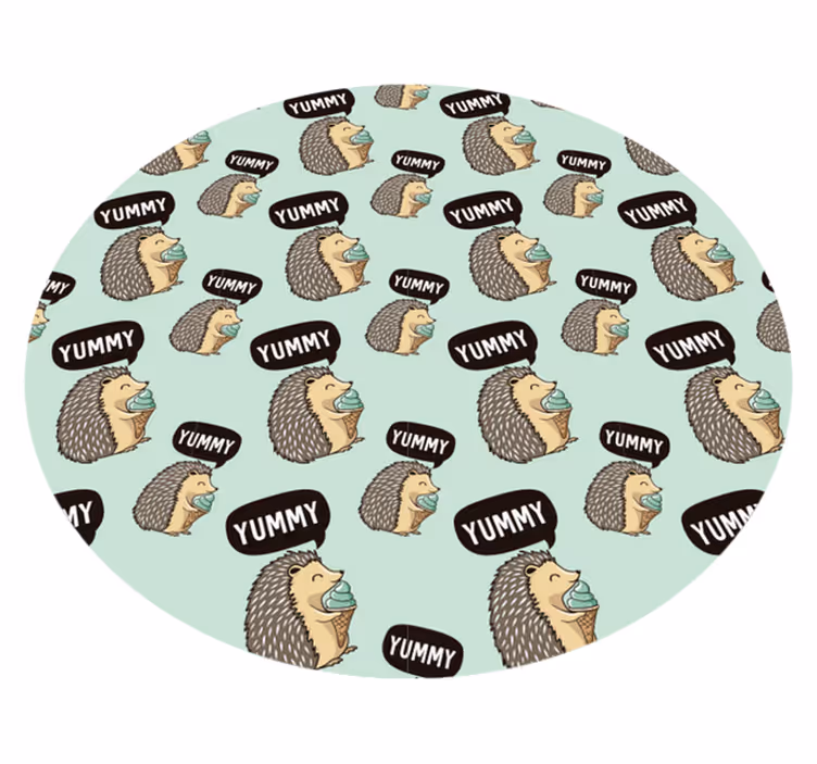 Ihana siili jäätelön kanssa eläin vinyylimatto - Tenstickers