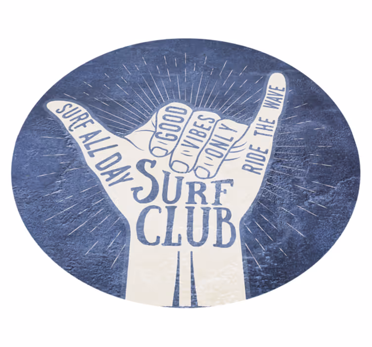 Surffiklubin tunnus lauseke vinyylimatto - Tenstickers
