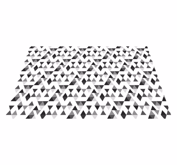 Mustavalkoiset kolmiot vinyylimatto geometrinen - Tenstickers