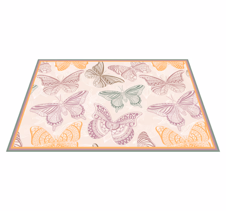 Perhonen mandala vinyylimatto mandala - Tenstickers