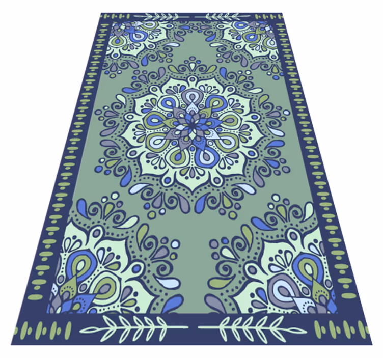 Haalistunut vihreä vinyylimatto mandala - Tenstickers