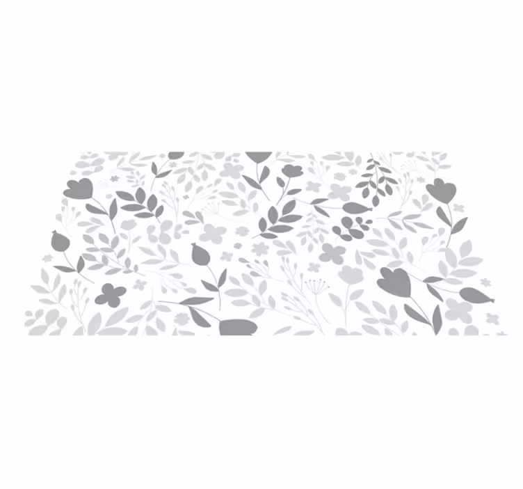 Kukkainen siluetti kukka vinyylimatto - Tenstickers