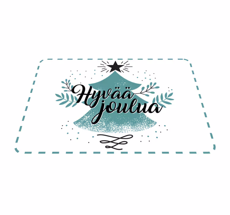 Valkoinen piste hyvää joulua jouluinen vinyylimatto - Tenstickers