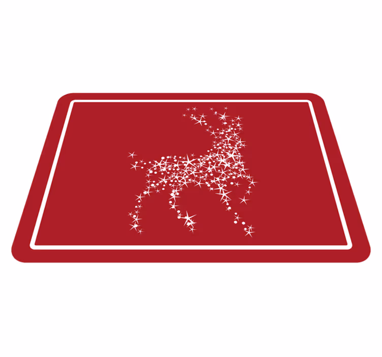 Punainen kimalteleva poro jouluinen vinyylimatto - Tenstickers