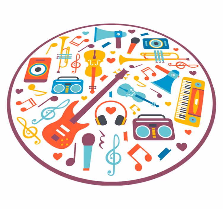 Musiikillinen soittoaikapiiri Lisää vinyylimatto lapsille - Tenstickers