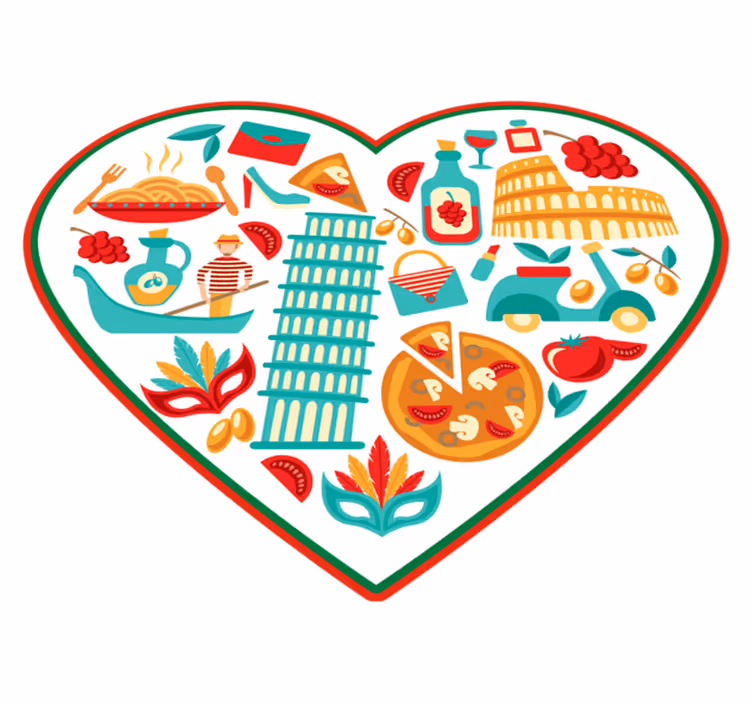 Italian tunnetuimmat kuvakkeet moderni vinyylimatto - Tenstickers