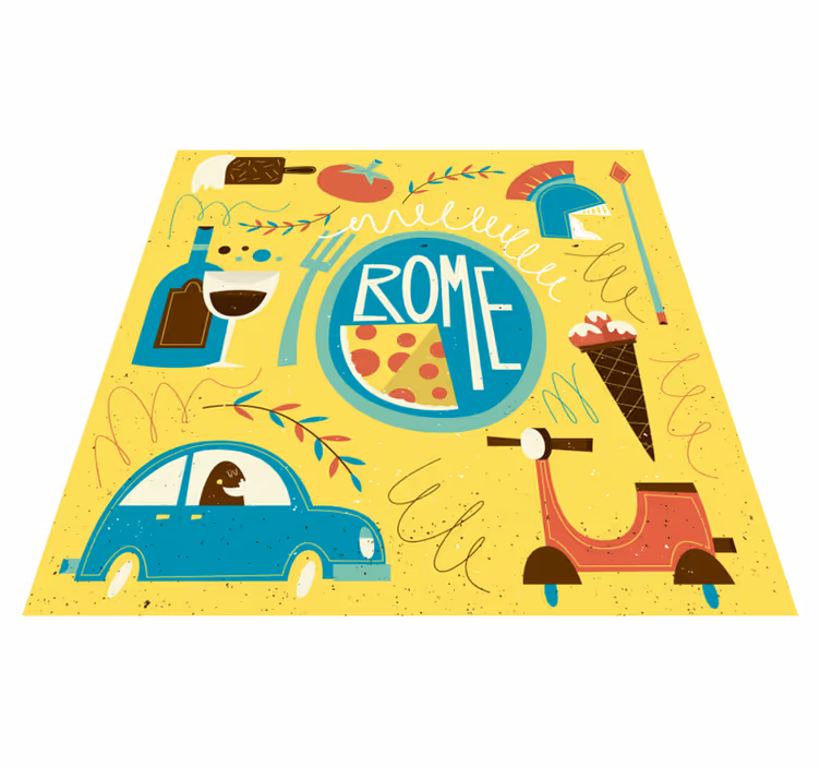Rooma-teeman kuva aakkoset vinyylimatto - Tenstickers