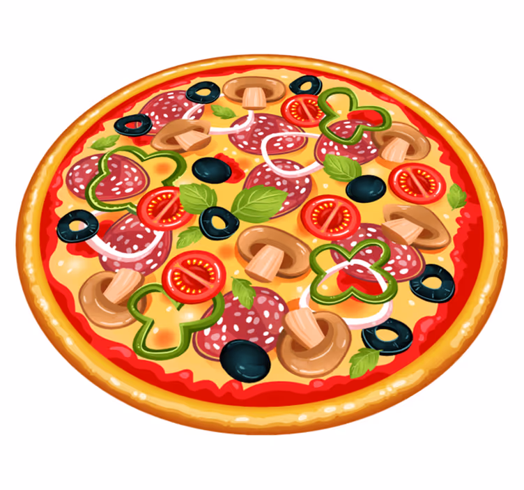 Italialainen pizza pyöreä vinyylimatto - Tenstickers