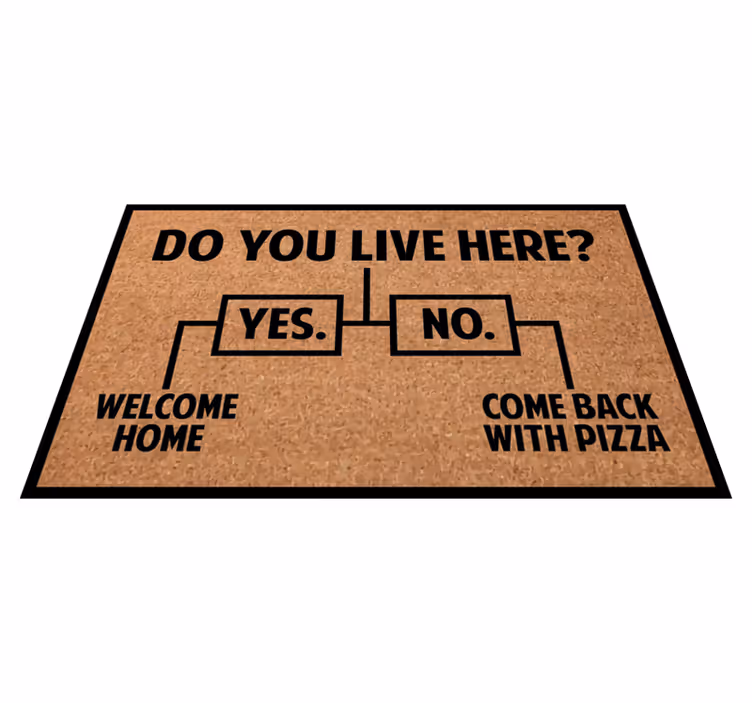 Tervetuloa kotiin pizza lauseke vinyylimatto - Tenstickers