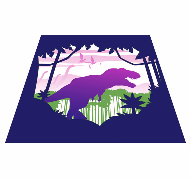 Dinosaurus siluetti Lisää vinyylimatto lapsille - Tenstickers