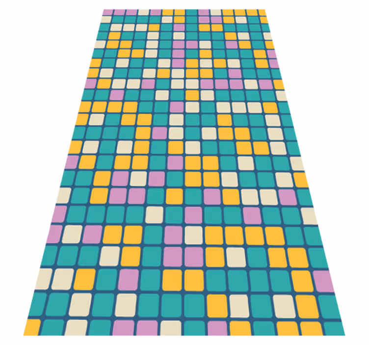 Värikäs ruudukkokuvio vinyylimatto geometrinen - Tenstickers
