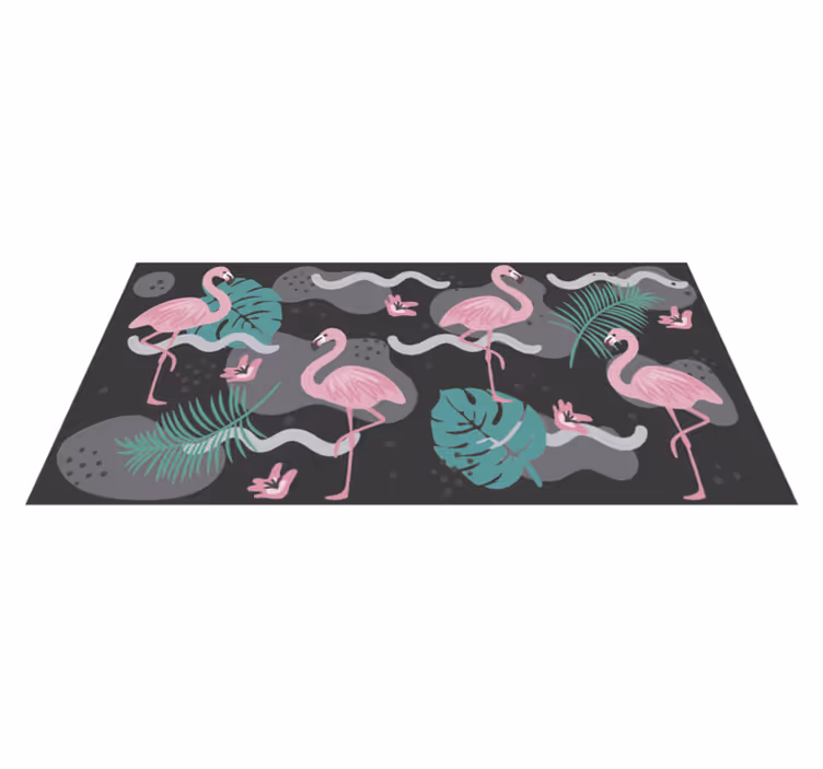 Trooppinen flamingokuvio eläin vinyylimatto - Tenstickers