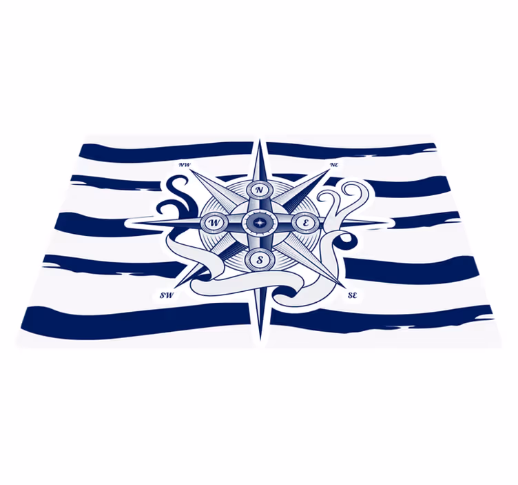 Merikompassi maailmakartta vinyylimatto - Tenstickers