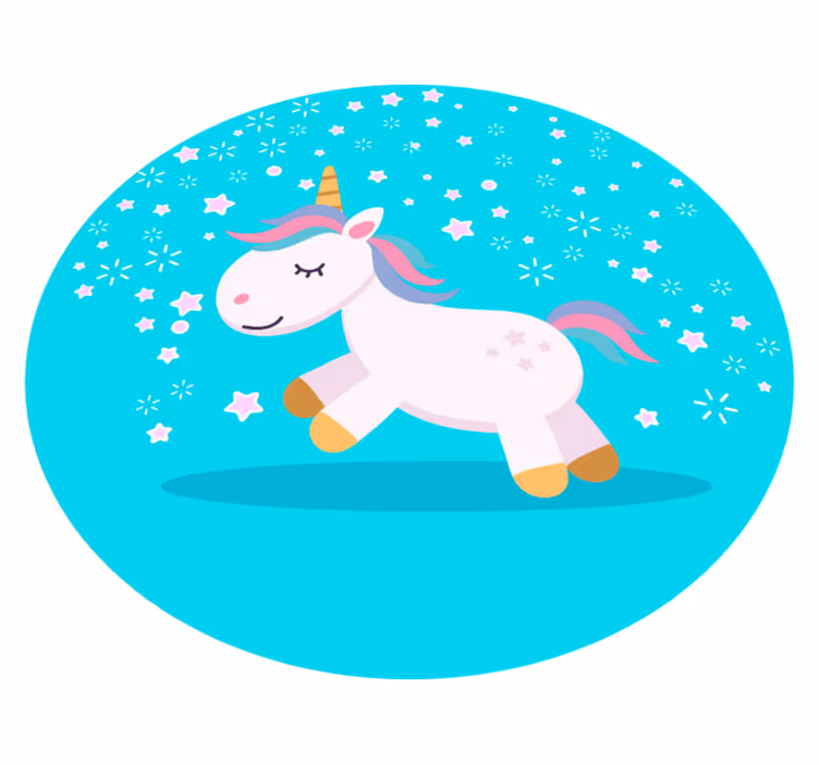 Yksisarvinen kuva lastenhuone vinyylimatto - Tenstickers