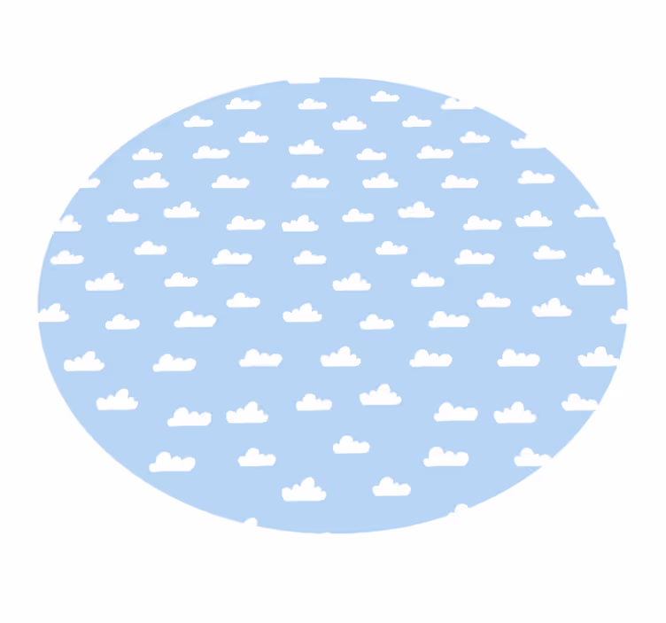 Pilvinen taivas ympyrä lastenhuone vinyylimatto - Tenstickers