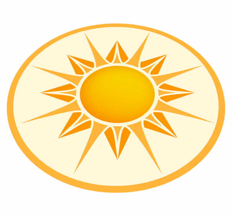 Aurinkoinen tunnusympyrä vinyylimatto - Tenstickers