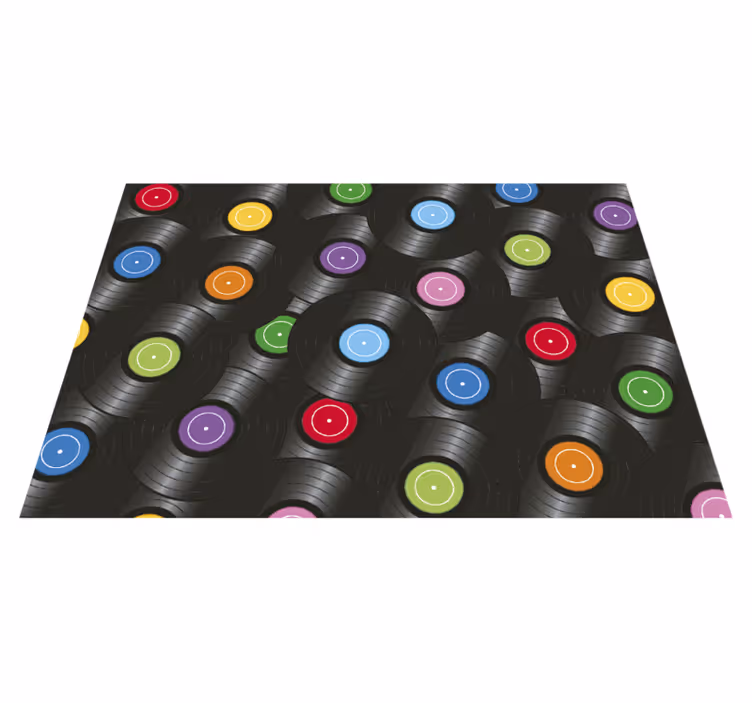 Vinyyli matto vinyylilevyillä vinyylimatto retro - Tenstickers