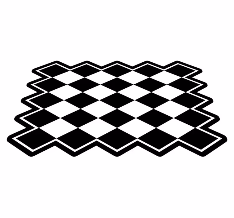 Vinyylimatot mustavalkoiset timantit vinyylimatto minimalistinen - Tenstickers