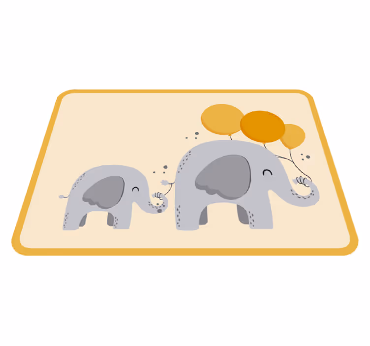 Vinyylimatto lapsille kaksi norsua eläin vinyylimatto - Tenstickers