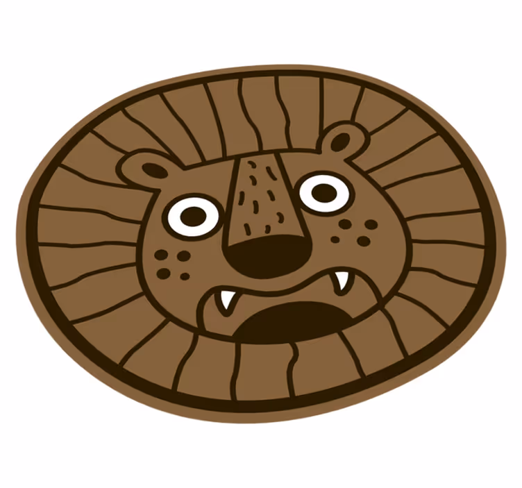 Leijona sarjakuva ympyrä lastenhuone vinyylimatto - Tenstickers