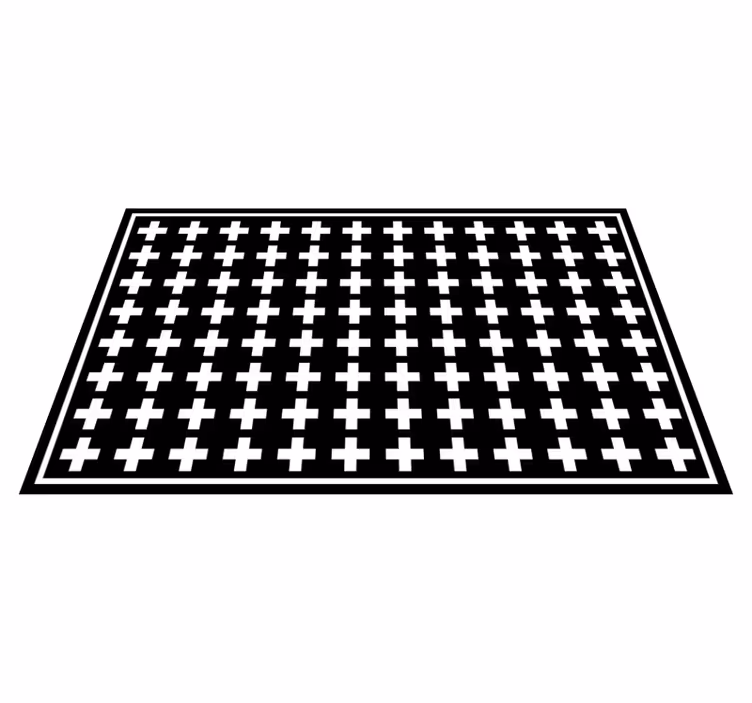 Valkoinen ja musta risti vinyylimatto minimalistinen - Tenstickers