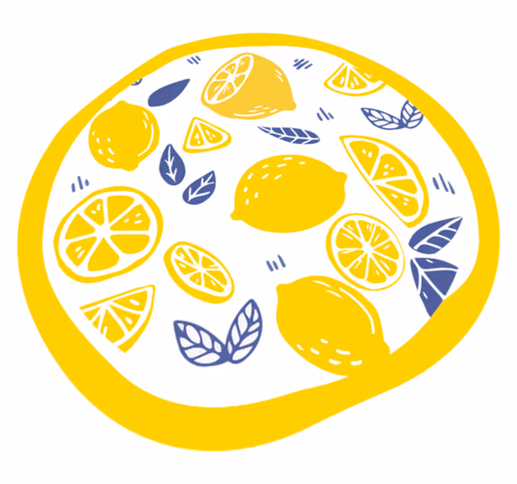Sitruskuvioinen ympyrä kukka vinyylimatto - Tenstickers