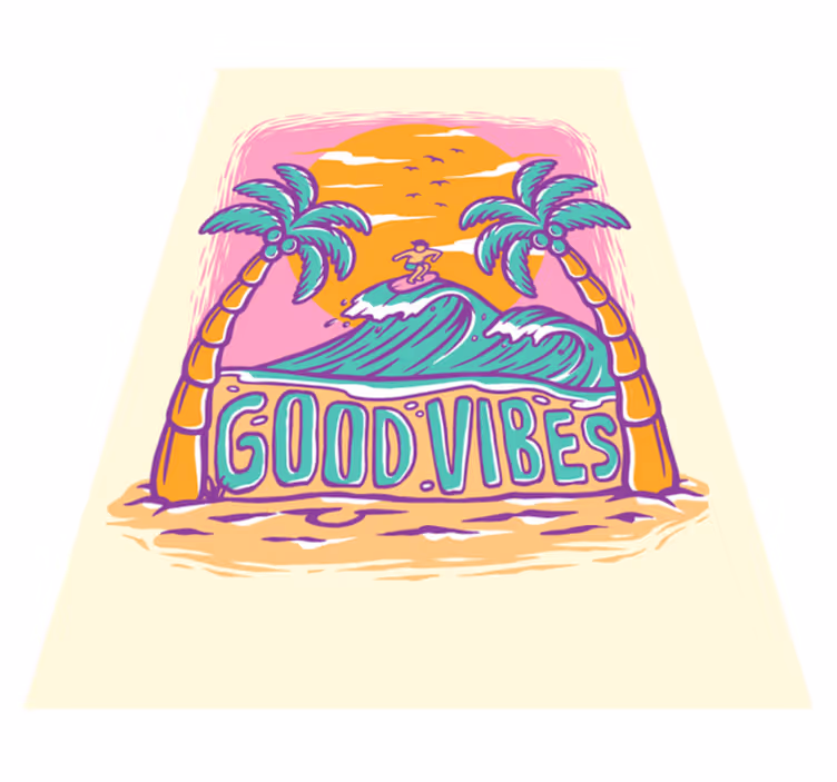 Hippi vinyylimatto retro - Tenstickers