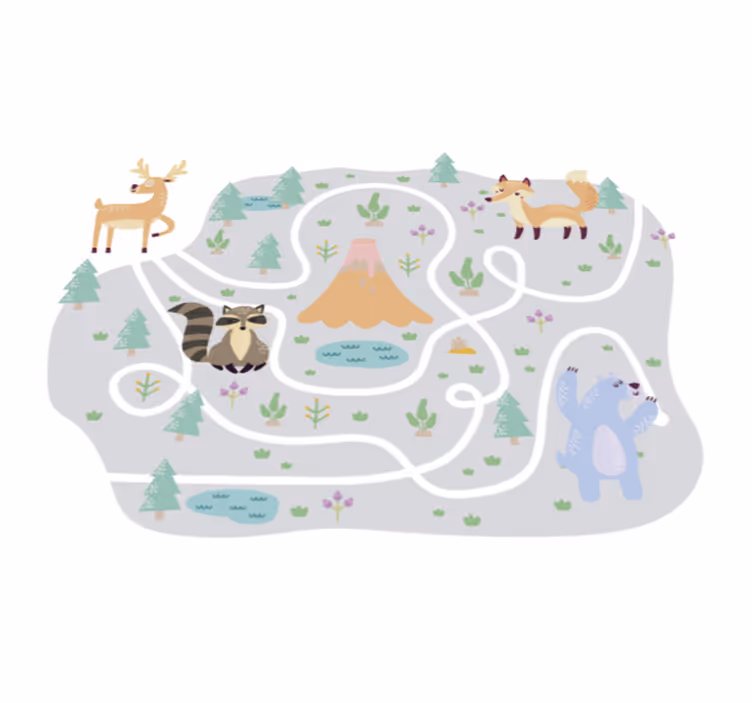 Leikkisä metsäpolku vinyylimatto peli - Tenstickers