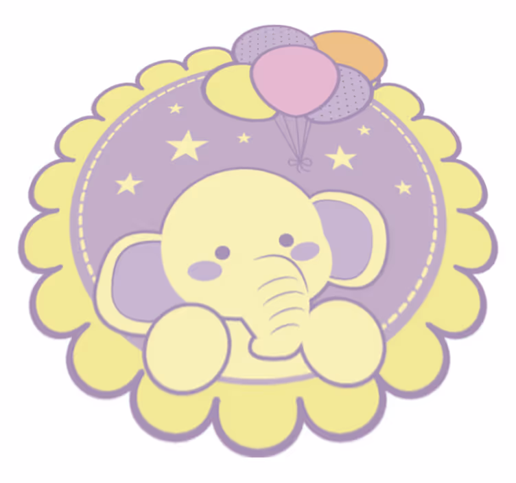 Elefantin ilmapallot lastenhuone vinyylimatto - Tenstickers