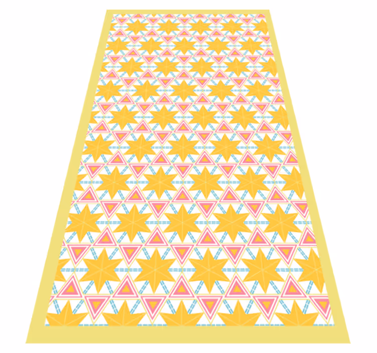 Geometrinen starburst kuvio vinyylimatto keittiöön - Tenstickers