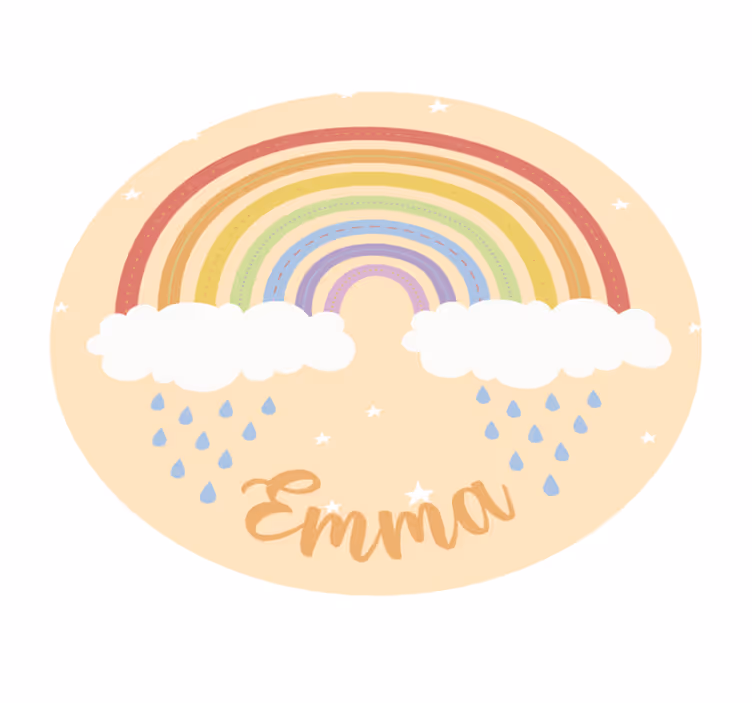 Mukautettava sateenkaari nimi vinyylimatto - Tenstickers