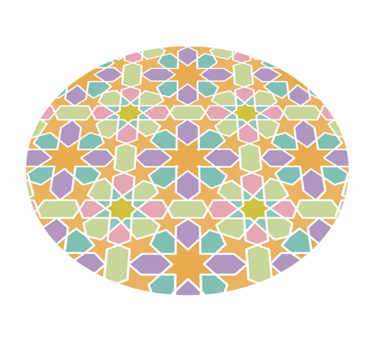 Tähti mosaiikki ympyrä vinyylimatto geometrinen - Tenstickers