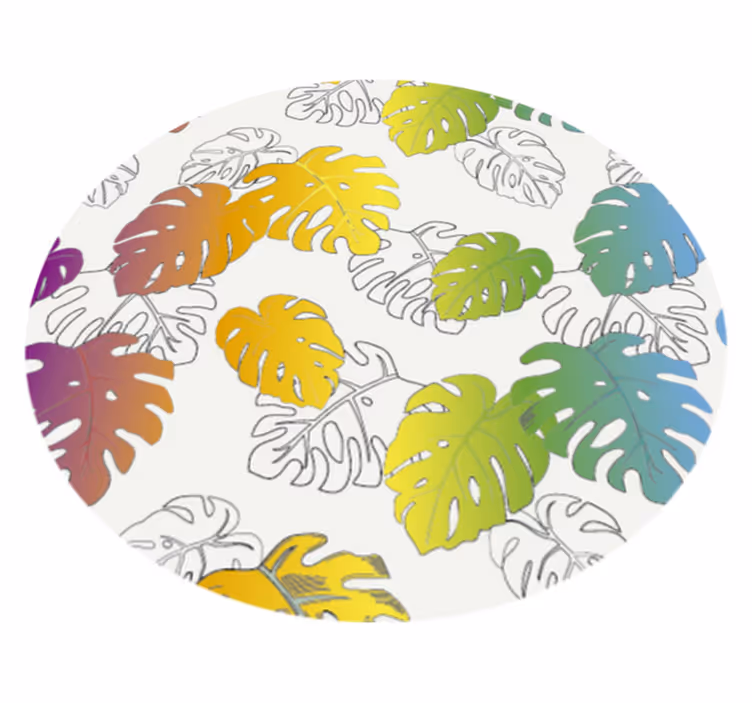 Monivärinen monstera-potin muotoilu Luonto vinyylimatto - Tenstickers
