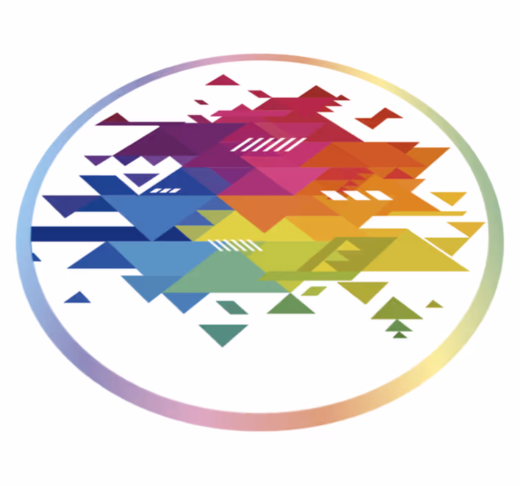 Värikkäitä geometrisia muotoja geometrinen vinyylimatto - Tenstickers
