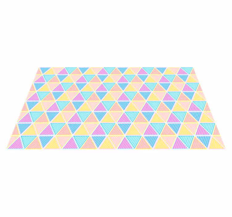 Värikäs kolmiokuvio vinyylimatto geometrinen - Tenstickers