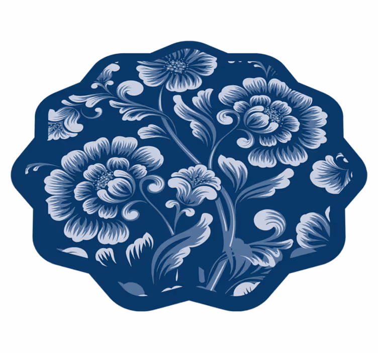 Kukka-aiheinen aksentti kukka vinyylimatto - Tenstickers