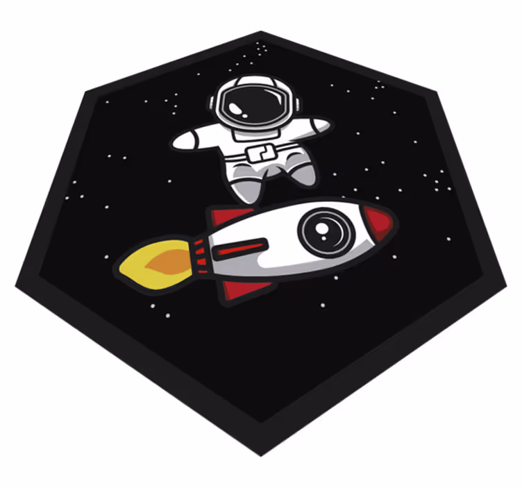 Astronautin seikkailu lastenhuone vinyylimatto - Tenstickers