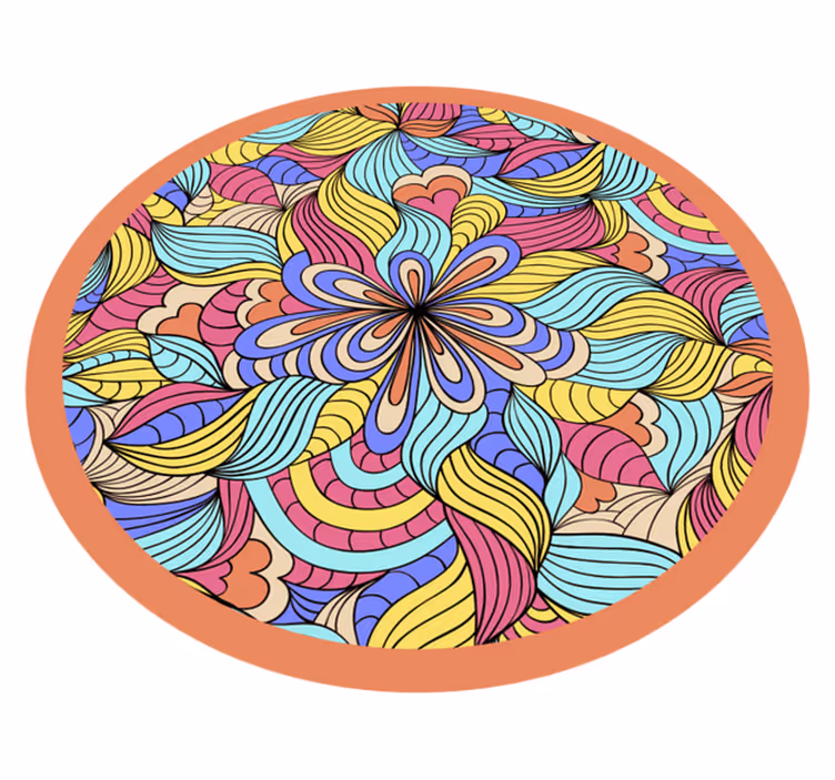 Psykedeelinen viidakko vinyylimatto mandala - Tenstickers