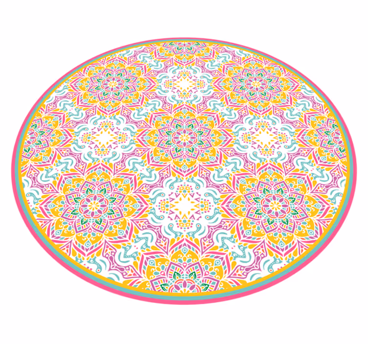 Värikäs mosaiikki vinyylimatto mandala - Tenstickers