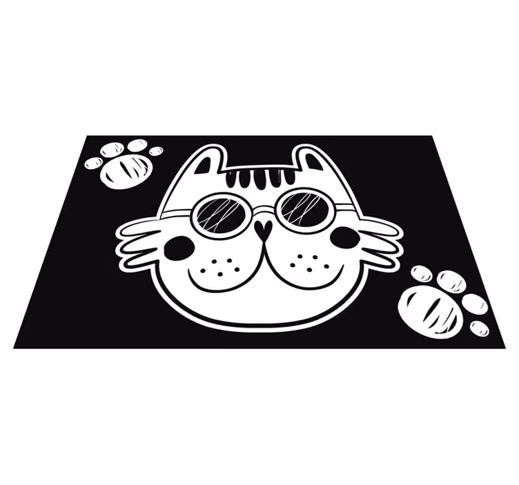 Sarjakuva kissan kuva lastenhuone vinyylimatto - Tenstickers