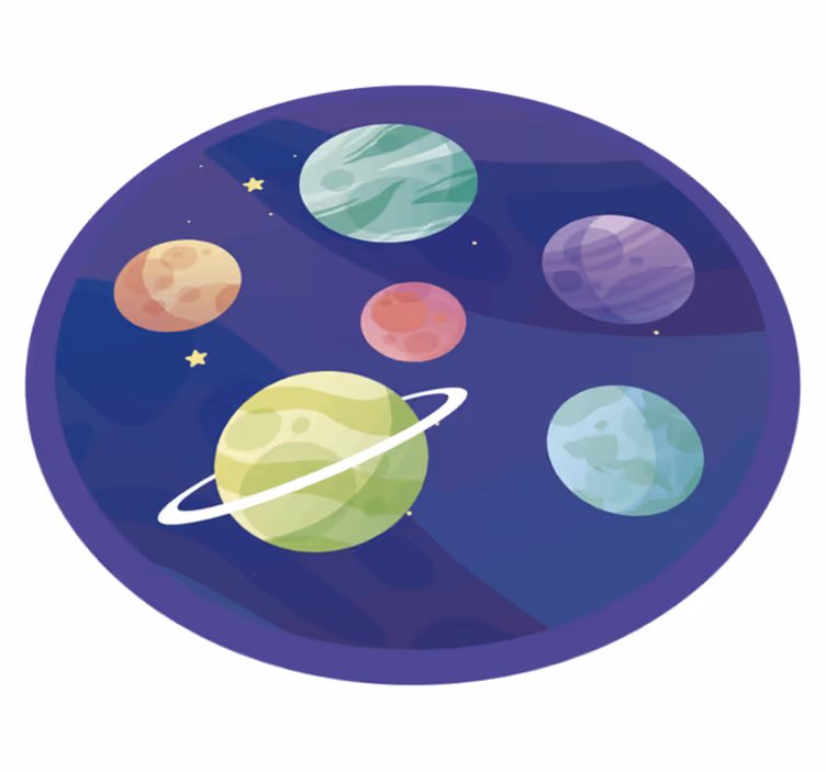 Vinyyli matto eri planeettojen galaksi Lisää vinyylimattoja lapsi - Tenstickers