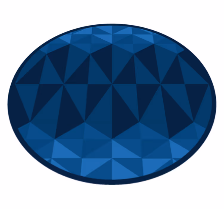 Sininen kolmio vinyylimatto geometrinen - Tenstickers