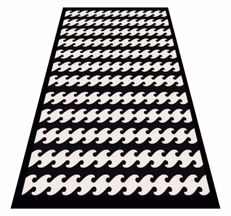Epätavallisen muotoinen mustavalkoinen vinyyli matto moderni viny - Tenstickers