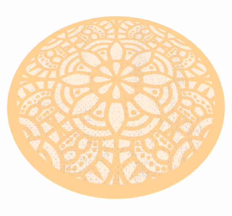 Beige ympyrä vinyyli matto skandinaavinen vinyylimatto - Tenstickers