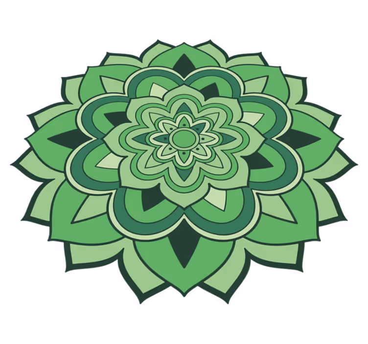 Vihreä mandala vinyylimatto mandala - Tenstickers