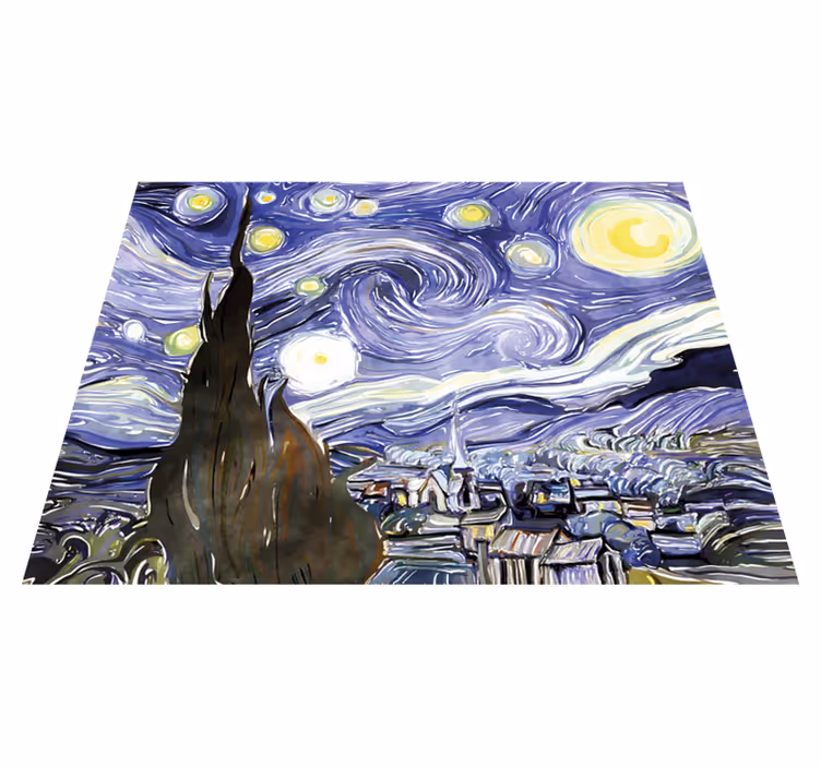 Van goghin taivas tähdillä vinyylimatto retro - Tenstickers