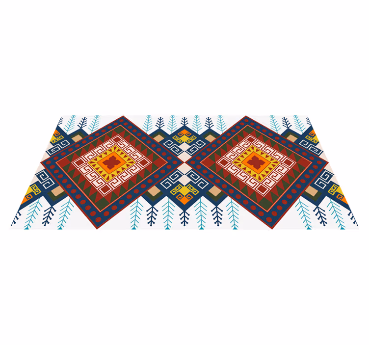 Geometrinen etninen kuvio vinyylimatto mosaiikki - Tenstickers