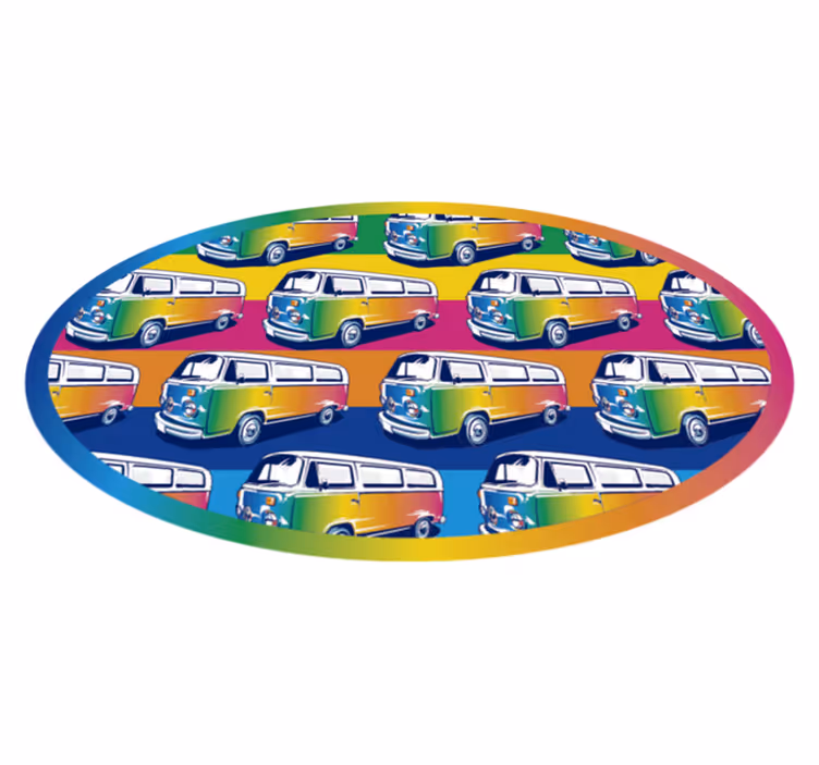 Retro hippi pakettiauto teinille vinyylimatto - Tenstickers