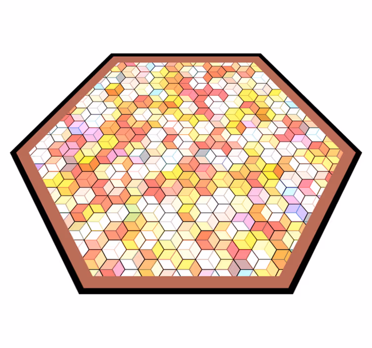 Kuusikulmainen spektri vinyylimatto geometrinen - Tenstickers