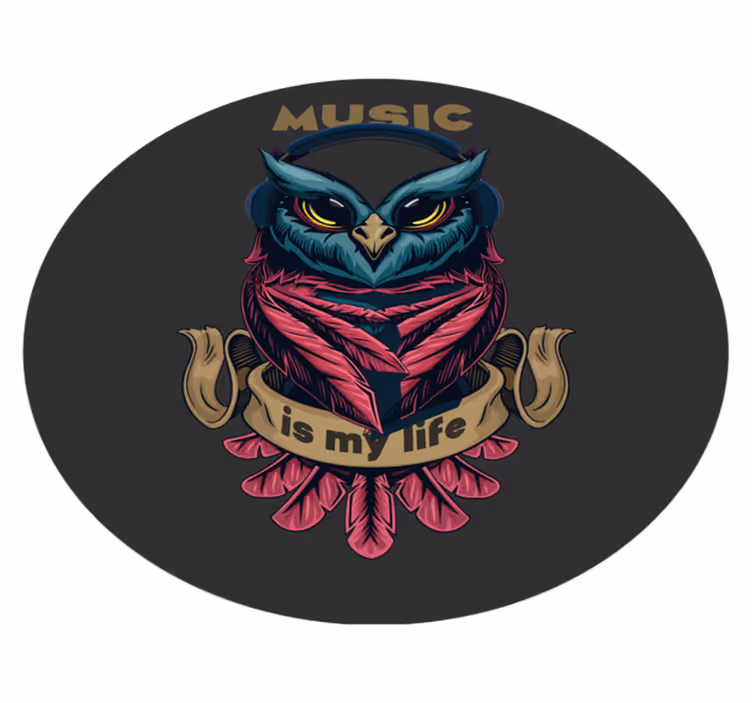 Pöllön musiikin tunnus teinille vinyylimatto - Tenstickers